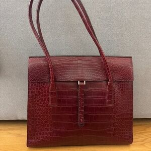 Authentic Prada Crocodile Burgundy Shoulder Bag, in Perfect Condition